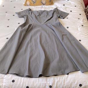 Belle Poque XXL NWT grey off the shoulder 1950’s flared a-line dress